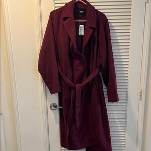 Torrid Deep Red Wool Trench Coat